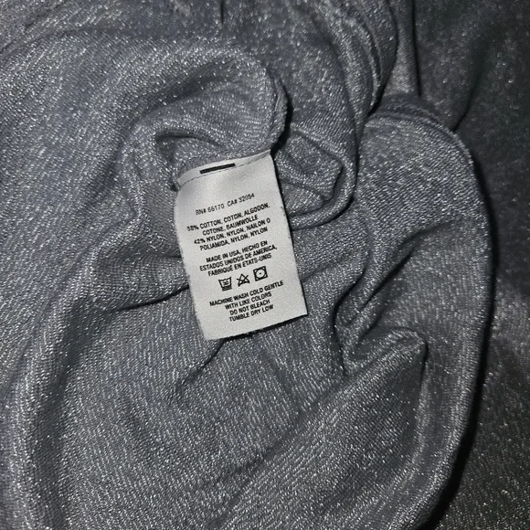 Michael Stars Anthropologie Women's Silver Gray Metallic V-neck Shirt To… - Picture 5 of 6